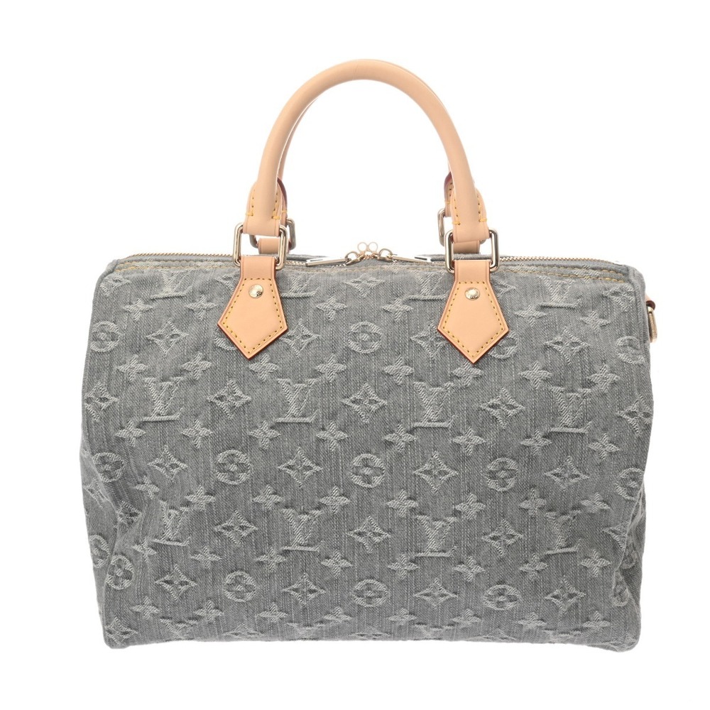 Louis Vuitton Monogram Denim Speedy Soft Blue Handbag